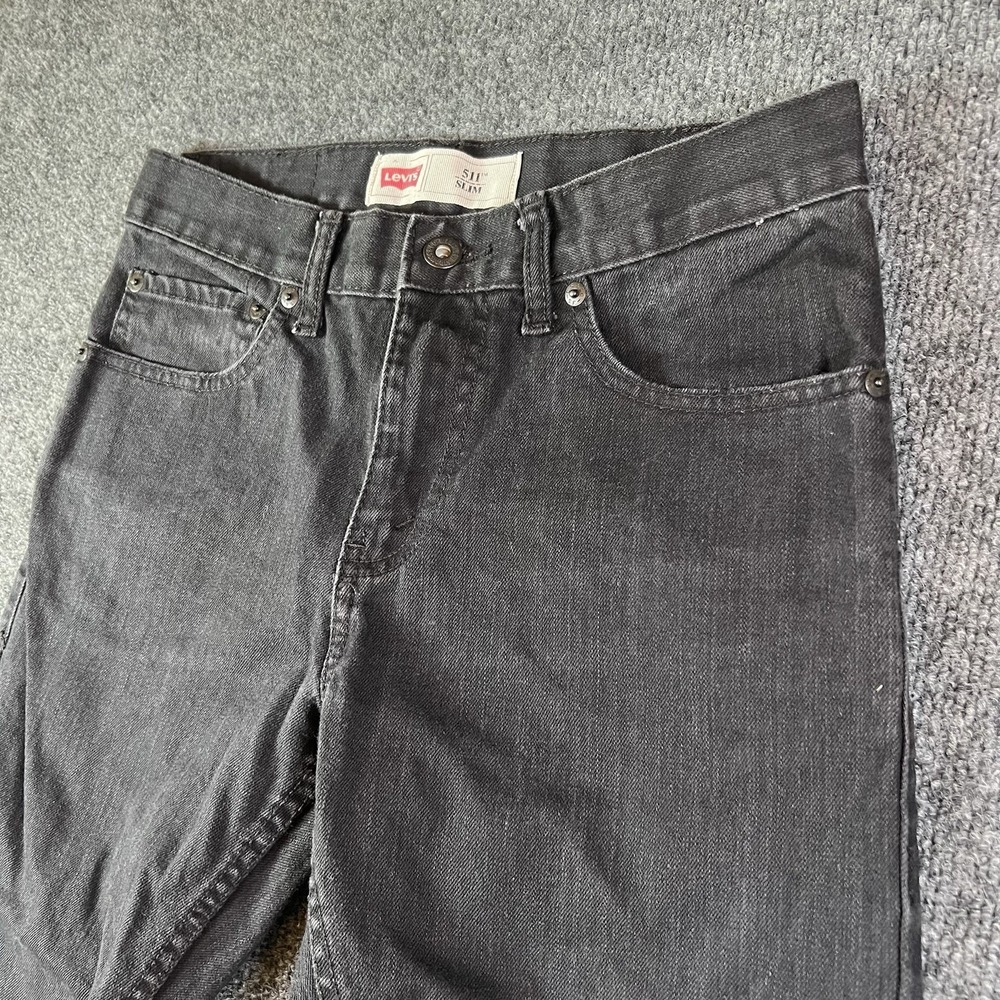 Levi's 511 Slim Fit Stretch Jeans Men's W28 L28 Black Denim Mid Rise Skinny Tape